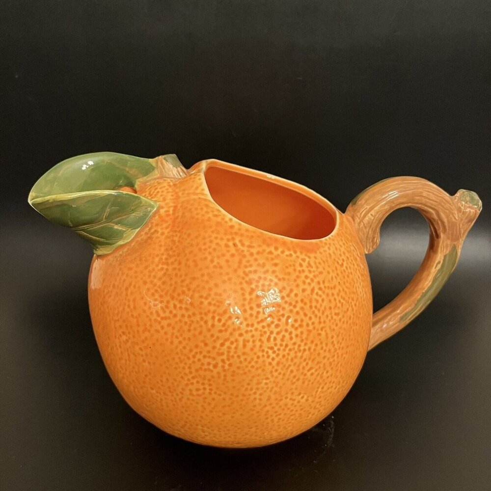 Hearth & Home Designs Vintage 1990 H&HD Orange Shaped Pitcher Made in Mexico